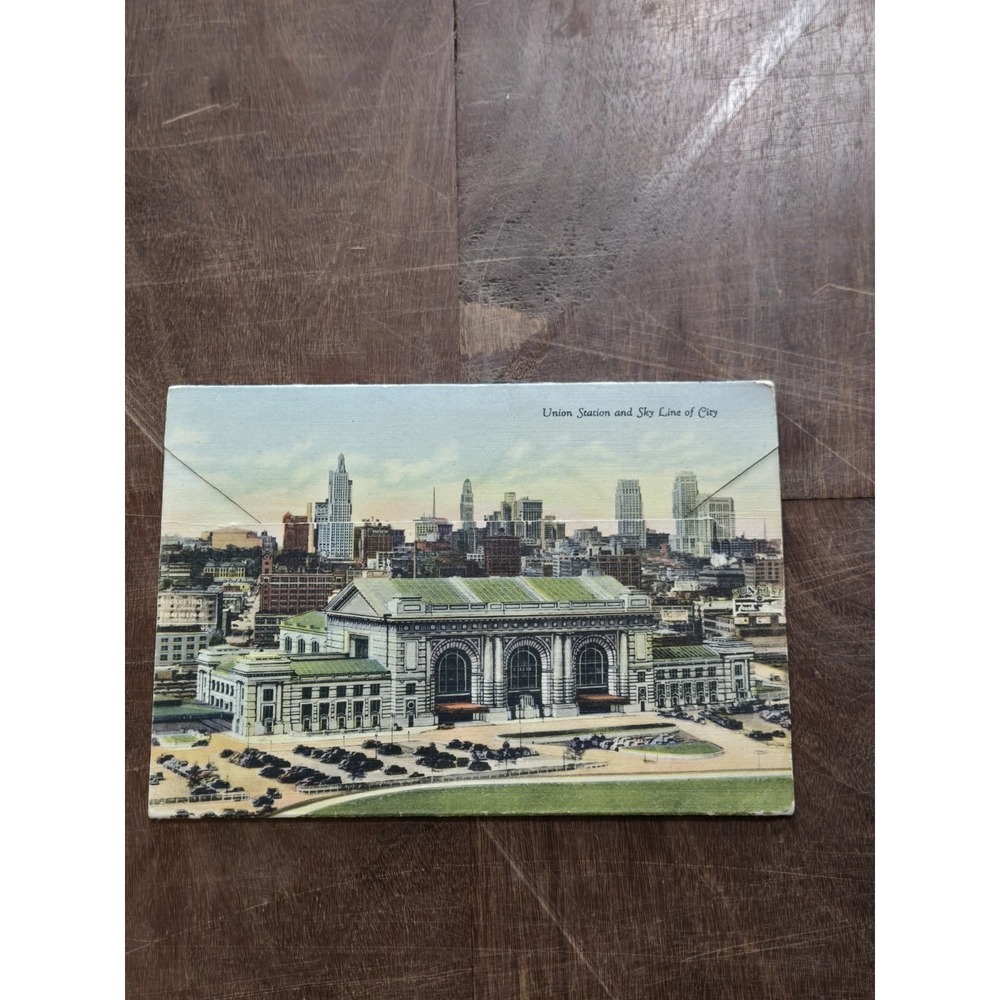 Vintage 40s SOUVENIR FOLDER of GREATER KANSAS CITY Postcard Album, Attractions